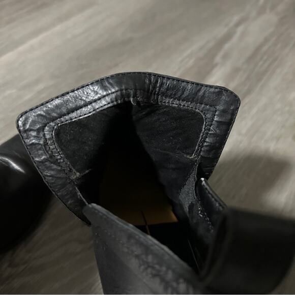 Dolce Vita DV Black Leather Side Zip Block Heeled Booties Size 9 - Picture 8 of 14